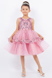 Lynsey Girls Short Sequin Tulle Pageant Dress