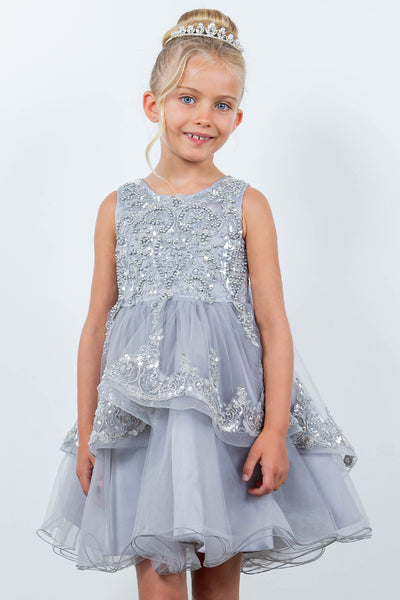 Lynsey Girls Short Sequin Tulle Pageant Dress