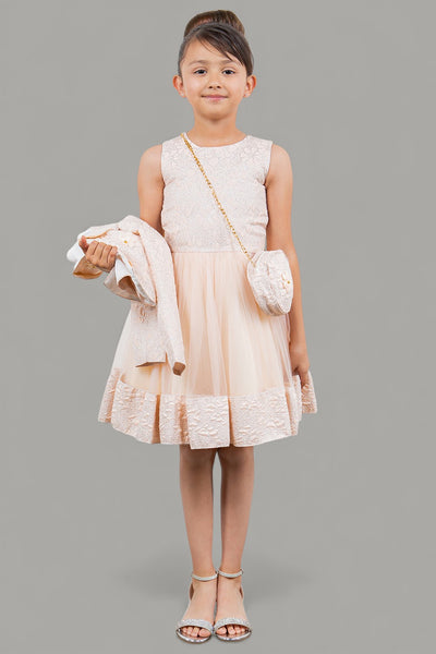 Royal Blue & Pink Girls Special Occasion Dress with Purse