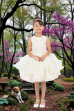 Ivory & Off-White Knee-Length Flower Girl Dress
