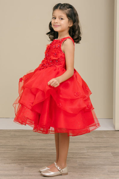 Girls Blue Floral Pageant Dress – Marisella Bloom