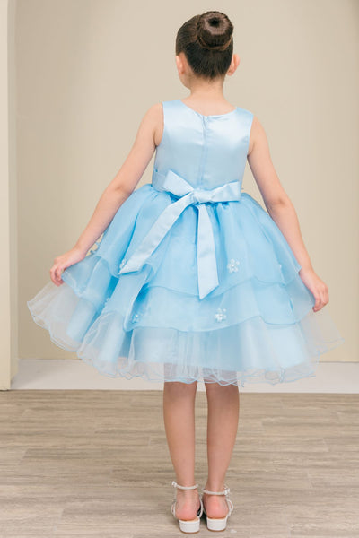 Girls Blue Floral Pageant Dress – Marisella Bloom