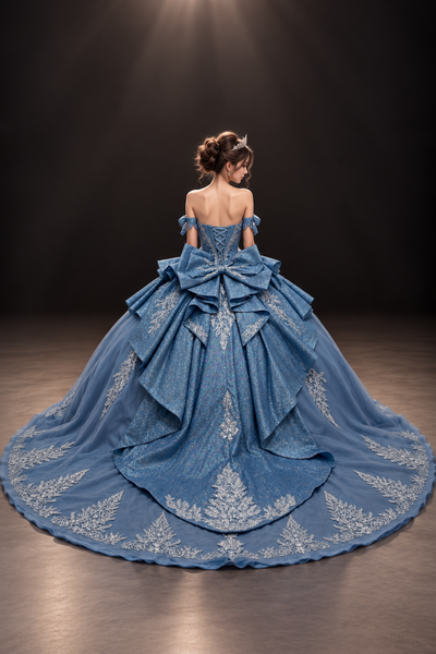 Virelle Dusty Blue Quinceañera Dress | Queen Collection