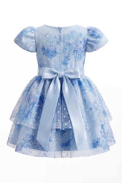 Baby Girls Floral Party Dress with Bow | Blush Collection