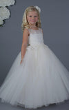 Amalee Couture Embroidered 1st Communion Flower Girl Dress  in Ivory