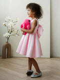 Rosamie Teter Warm Girls Bright Pink Bow Party Dress