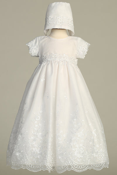 Amelia Grace Christening Gown – Elegant Baptism Dress for Babies