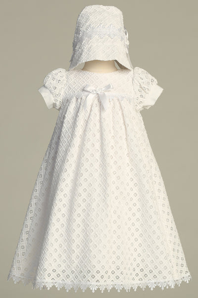 Celestine Grace Christening Gown – Timeless Lace Baby Baptism Dress