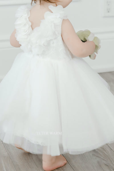 Teter Warm Couture 3D Lace Tulle Special Occasion Baptism Christening Dress
