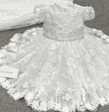 Teter Warm Couture Beautiful All Over Lace Baptism Christening Short Dress