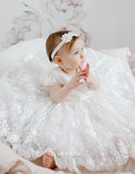 Teter Warm Couture Beautiful All Over Lace Baptism Christening Short Dress