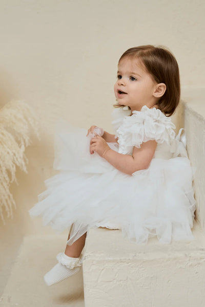 The Annalisa Girls Lace Short Christening Party Dress