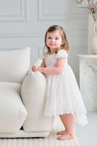 Lilienne Lace Baby Dress – Off White Hi Lo Dress for Special Occasion