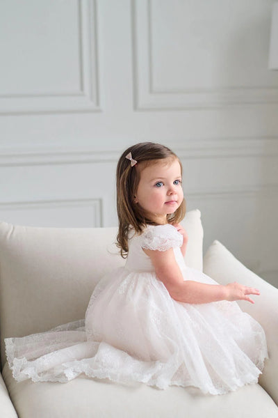 Lilienne Lace Baby Dress – Off White Hi Lo Dress for Special Occasion