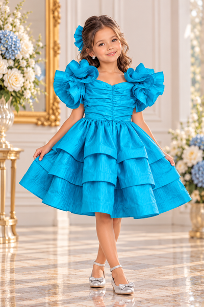 Girls Pink Taffeta Pageant Dress | Signature Designer
