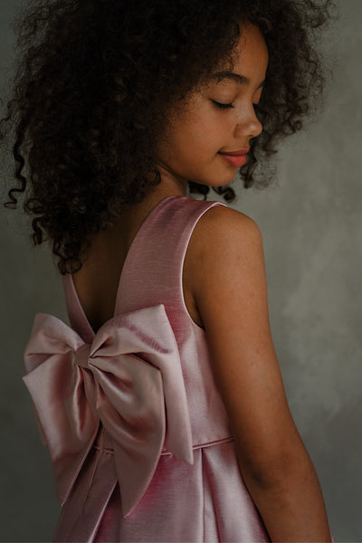Maribel Teter Warm Girls Blush Pink Bow Party Dress