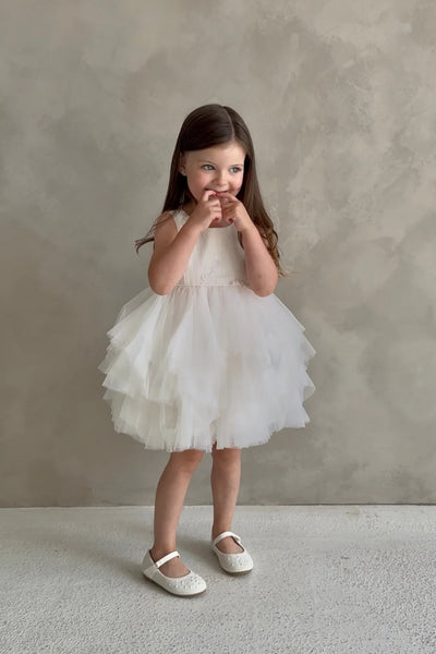Annelise Rose Pale Pink Lace & Tulle Baby Dress