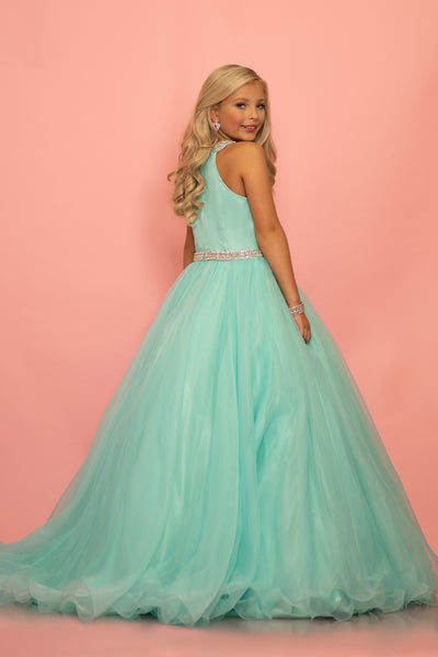 Sugar Kayne Girls Pageant Dress with Rhinestone Trim