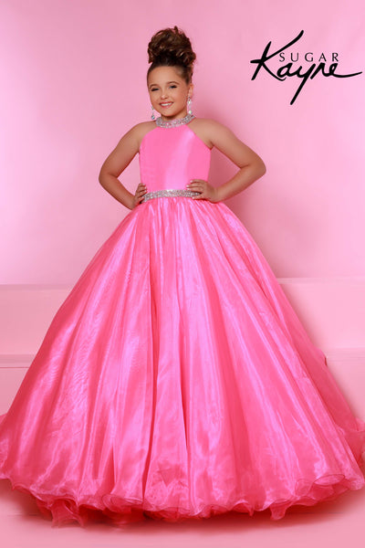 Sugar Kayne Girls Pageant Dress with Rhinestone Trim