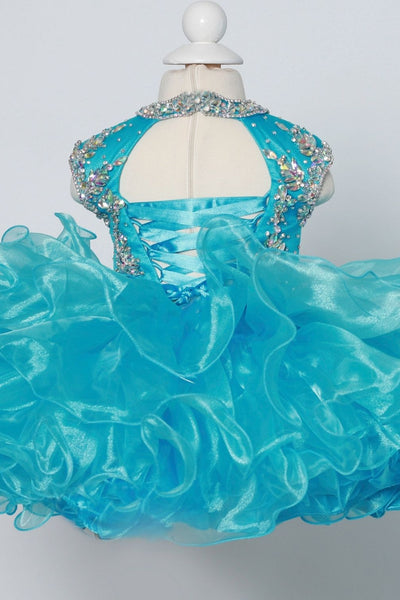 Sugar Kayne Little Girls Organza Beaded Cupcake Pageant Party Dress