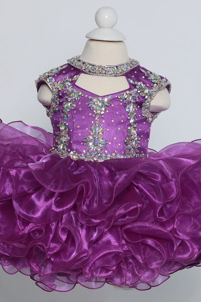 Sugar Kayne Little Girls Organza Beaded Cupcake Pageant Party Dress