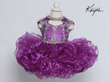 Sugar Kayne Little Girls Organza Beaded Cupcake Pageant Party Dress