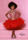 Sugar Kayne Girls Sparkling Organza Beaded Pageant Party Cupcake Dress