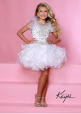 Sugar Kayne Fun In Frill Girls Organza Beaded Cupcake Pageant Dress