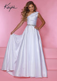 Sugar Kayne By Johnathan Kayne One Shoulder Shimmer Satin Ball Gown 