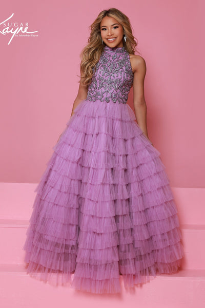 Sugar Kayne Pink Ruffle Pageant Dress for Girls