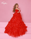 Sugar Kayne Girls Pageant Dress | Orchid, Red & White Gown