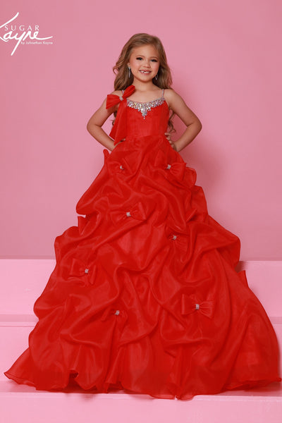 Sugar Kayne Girls Pageant Dress | Orchid, Red & White Gown