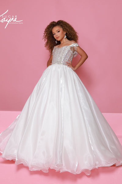 Sugar Kayne Girls Pageant Dress C400 – Bubblegum , Cherry & White