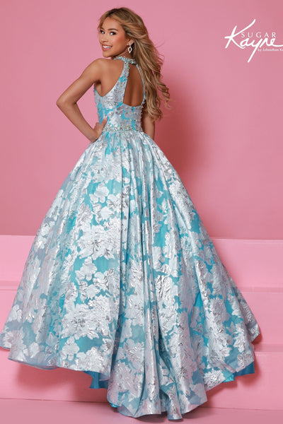 Girls Floral Brocade Pageant Gown | Sugar Kayne Dress