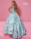 Girls Floral Brocade Pageant Gown | Sugar Kayne Dress
