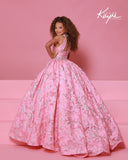 Girls Floral Brocade Pageant Gown | Sugar Kayne Dress