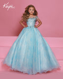 Girls Pageant Ball Gown with Beaded Bodice | Sugar Kayne