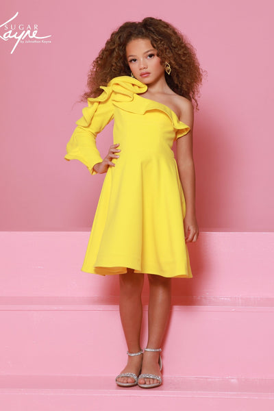 Sugar Kayne Girls Pageant Interview Dress | One-Shoulder Style