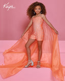 Girls Pageant Romper with Cape | Sugar Kayne Couture