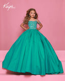 Girls Pageant Ball Gown with Beaded Bodice | Sugar Kayne