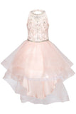 Tulle Sweetheart Neckline Beaded Girl Pageant Party Hi Lo Dress