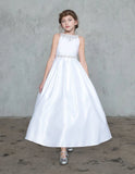 Rebekah Grace Satin Gown – Elegant Communion & Pageant Dress