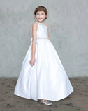 Rebekah Grace Satin Gown – Elegant Communion & Pageant Dress