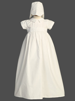 Leo Boys Cotton Christening Romper with Detachable Gown