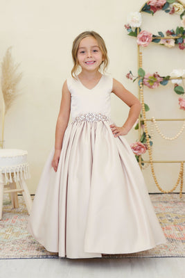 Amalee Couture - Blanca Satin Flower Girl Dress