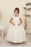 Amalee Couture Tulle Flower Girl Floor Length Communion Dress With Train