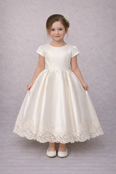 Celestine Satin Gown | Amalee Couture Communion & Flower Girl Dress