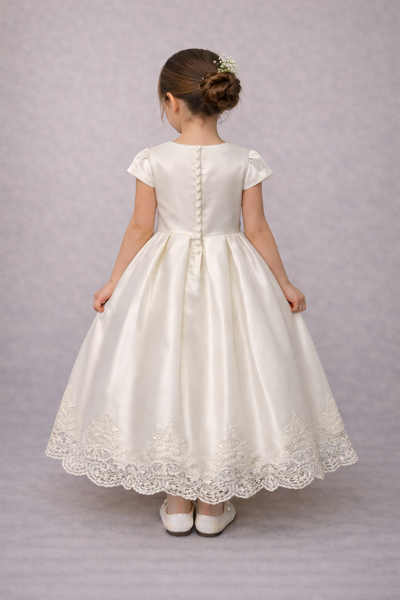 Celestine Satin Gown | Amalee Couture Communion & Flower Girl Dress