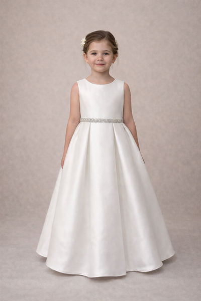 Margot Elise Amalee Couture Satin Flower Girl Gown