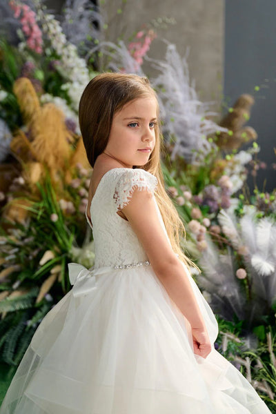 Teter Warm Couture Off White Lace Wedding Flower Girl Dress